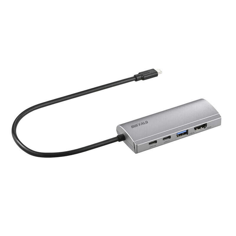 BUFFALO BUFFALO ドッキングステーション シルバー ［USB-C オス→メス HDMI / LAN / USB-A / USB-Cｘ2］ USB PD対応 100W  LUD-U3-CGHDSV LUD-U3-CGHDSV