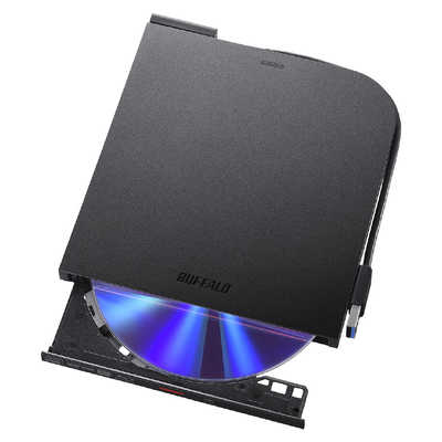 美品BUFFALOブルーレイディスクドライブ BRXL-PTV6U3-BK8B BUFFALO ブルーレイドライブ 外付け 光学式 BD(Blu-ray) DVD CD