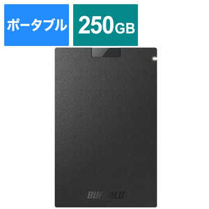 BUFFALO 抗ウイルス・抗菌ポータブルSSD USB3.2(Gen1) TypeA ブラック [250GB /ポータブル型] SSD-PGVB250U3-B