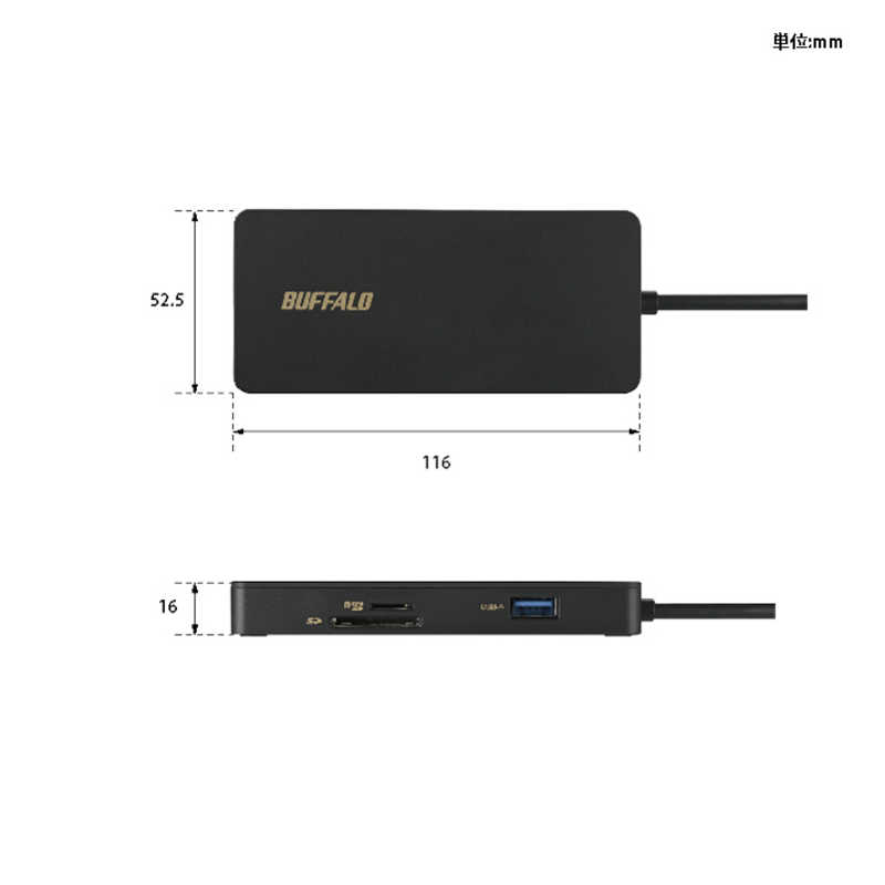 BUFFALO BUFFALO Type-C接続ドッキングステーション PD対応カードリーダー付 [USB Power Delivery対応] LUD-U3-CGCBK LUD-U3-CGCBK