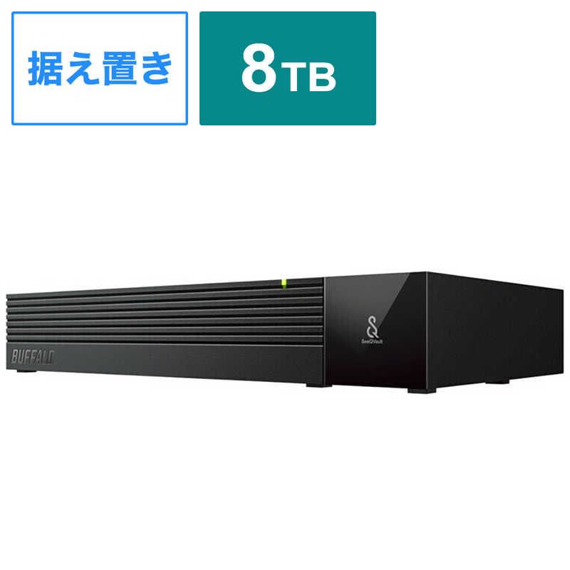 BUFFALO BUFFALO 外付けHDD USB-A接続 テレビ・レコーダー録画用(Chrome/Mac/Windows11対応) ブラック [8TB /据え置き型] HD-SQS8U3-A HD-SQS8U3-A