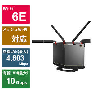 BUFFALO WiFi롼 AirStation(ơ) WiFi 6Eб (11ax) 6GHzб 480348031147Mbps ȥ饤Хɥ롼 WXR-11000XE12