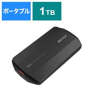 BUFFALO ポータブルSSD 防塵・防滴 USB3.2(Gen2)対応 1TB ブラック] ブラック SSD-PHP1.0U3-BA