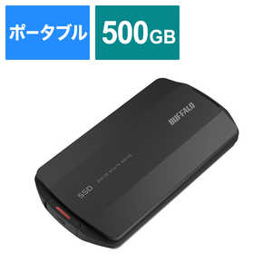 BUFFALO ݡ֥SSD ɿСũ USB3.2(Gen2)б 500GB ֥å SSD-PHP500U3-BA