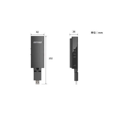 BUFFALO ［11ac/n/a/g/b 866Mbps対応 LAN端子用WiFiアダプター