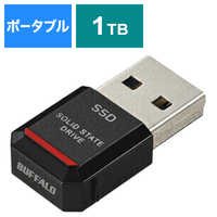 BUFFALO 外付けSSD USB-A接続 ［1TB /ポータブル型］ ブラック