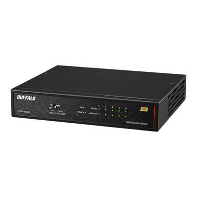 BUFFALO 10Gbps対応 5ポート スイッチングハブ ブラック LXW-10G5 の