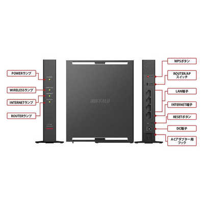 BUFFALO 無線LAN親機 11ac/n/a/g/b 866＋300Mbps ［Wi-Fi 5(ac) / IPv6