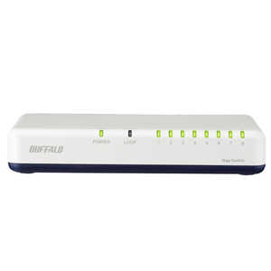 BUFFALO Giga対応 スイッチングハブ 8ポート プラスチック筐体/電源外付けモデル ホワイト LSW7-GT-8EPL/CWH BUFFALO Giga対応 スイッチングハブ 8ポート プラスチック筐体/電源外付けモデル ホワイト LSW7-GT-8EPL/CWH