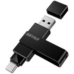 BUFFALO USB3.2(Gen1)対応 Type-AC両対応 回転式USBメモリー ［128GB / USB TypeA＋USB TypeC / USB3.2 / 回転式］ RUF3-ACR128G-B/C