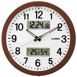 LANDEX 芳国産業 自動点灯掛け時計 ブラウン YW9178DBR LANDEX 芳国産業 自動点灯掛け時計 ブラウン YW9178DBR