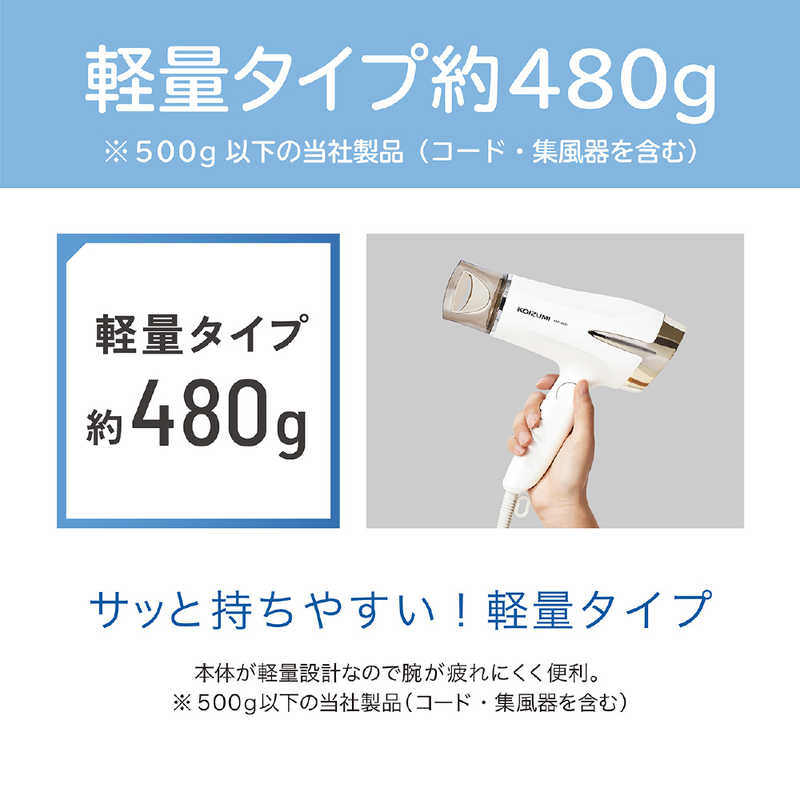 コイズミ　KOIZUMI コイズミ　KOIZUMI マイナスイオンヘアドライヤー KHD-9330/W KHD-9330/W