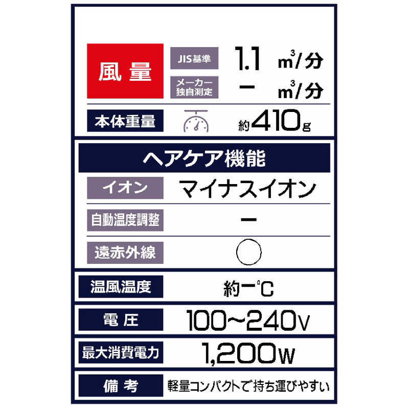 コイズミ　KOIZUMI コイズミ　KOIZUMI 海外兼用マイナスイオンヘアドライヤー KDD-0020/N KDD-0020/N
