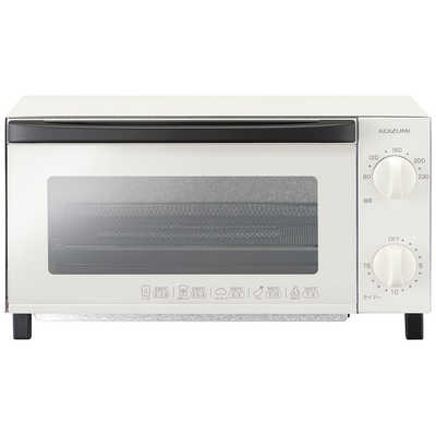 コイズミ KOIZUMI オーブントースター 1000W/食パン2枚 ホワイト KOS