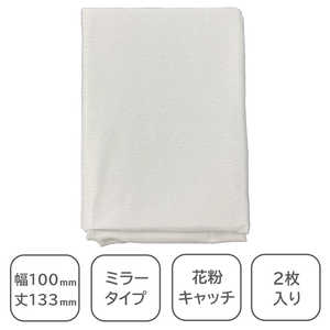 青木 2枚組 花粉キャッチレ ースカーテン テリーヌ ［幅100×丈133cm］ ホワイト 