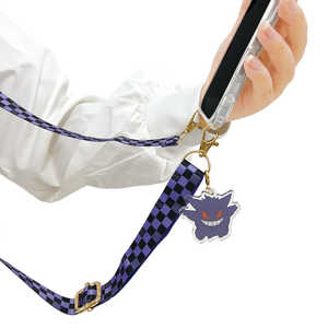 サンクレスト ショルダーストラップ(平紐) ポケットモンスター ゲンガー iSB-PM32 サンクレスト ショルダーストラップ(平紐) ポケットモンスター ゲンガー iSB-PM32