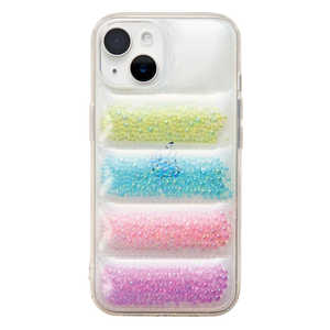 サンクレスト iPhone 15/14/13 PUKUPUKU CASE もこもこ×バブルビーズ i37FiJS21