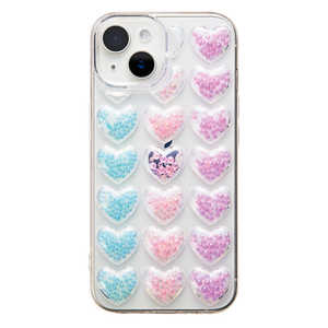 サンクレスト iPhone 15/14/13 PUKUPUKU CASE ハート×ハートビーズ i37FiJS23