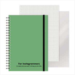 エムプラン [ノート]レフ板のついたリングノートカラード(5mmグリッド罫方眼・A5・50枚・レフ版2枚)グリーン 22041710