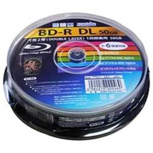HIDISC 録画用BD-R [10枚/50GB/インクジェットプリンター対応] HDBD-RDL6X10SP