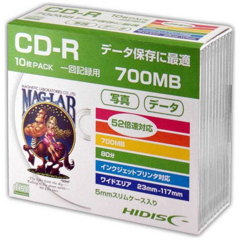 HIDISC HIDISC 1~52倍速対応 データ用CD-Rメディア (700MB･10枚) HDCR80GP10SC HDCR80GP10SC