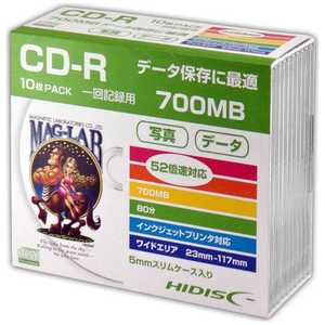 HIDISC 1~52倍速対応 データ用CD-Rメディア (700MB・10枚) HDCR80GP10SC