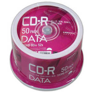 HIDISC CD-Rデｰタ用 700MB 80分 52倍速 50枚スピンドルケｰス VVDCR80GP50