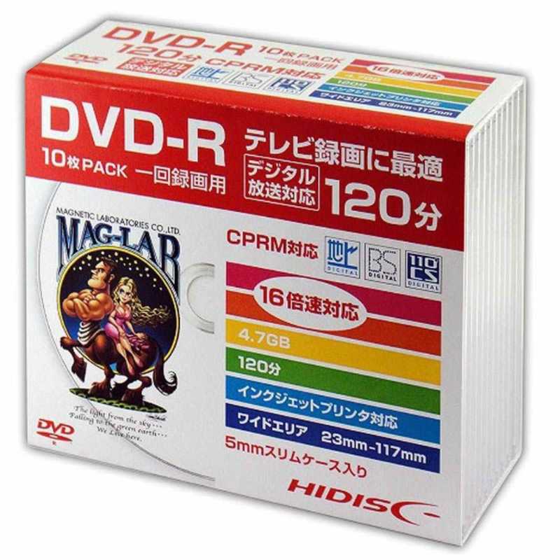 HIDISC HIDISC 録画用DVD-R [10枚/4.7GB/インクジェットプリンター対応] HDDR12JCP10SC HDDR12JCP10SC