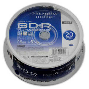 HIDISC 録画用BD-R PREMIUM [20枚/25GB/インクジェットプリンター対応] HDVBR25RP20SP