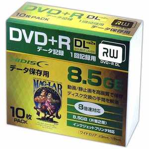HIDISC 1~8倍速対応 データ用DVD+R DLメディア(8.5GB・10枚) HDD+R85HP10SC