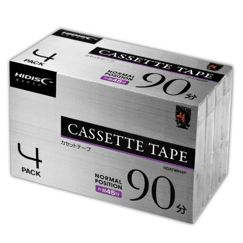 HIDISC HIDISC カセットテープ [4本/90分/ノーマルポジション] HDAT90N4P HDAT90N4P
