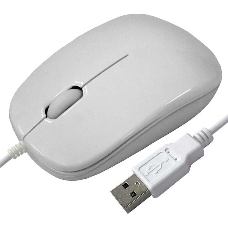 HIDISC HIDISC マウス Mサイズ ホワイト [光学式 /3ボタン /USB /有線] HDM-2106WH HDM-2106WH