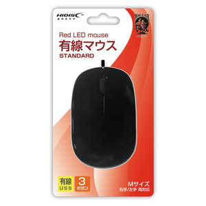 HIDISC マウス Mサイズ ブラック [光学式 /3ボタン /USB /有線] HDM-2106BK