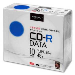 HIDISC 「TYコードシリーズ」 CD-Rデータ用 48倍速 5mmスリムケース 10枚 TYCR80YP10SC