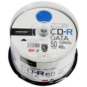 HIDISC ｢TYコードシリーズ｣ CD-Rデータ用 48倍速 ホワイト スピンドルケース 50枚 TYCR80YP50SP