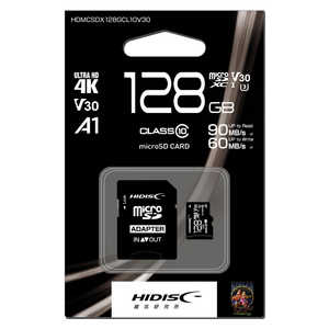 HIDISC microSDXCカード 超高速 (128GB/CLASS10） HDMCSDX128GCL10V30