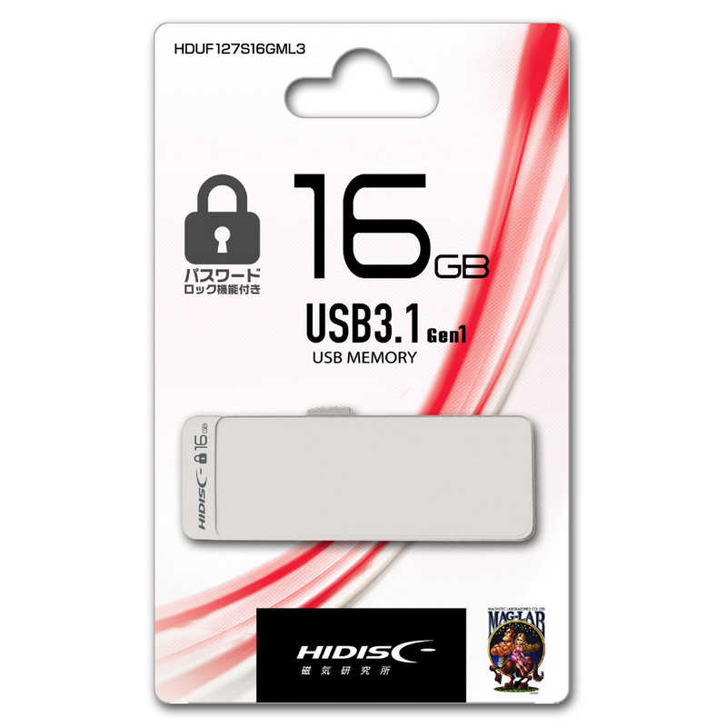 HIDISC HIDISC USBメモリ ホワイト [16GB /USB3.1 /USB TypeA /スライド式] HDUF127S16GML3 HDUF127S16GML3