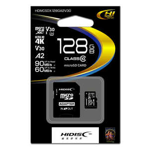 HIDISC microSDXCカード アダプター付き (Class10/128GB) HDMCSDX128GA2V30