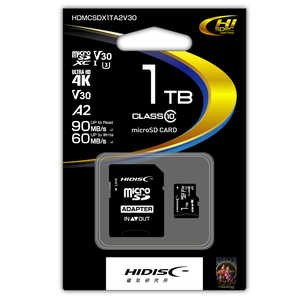 microSDXCカード HIDISC HDMCSDX1TA2V30