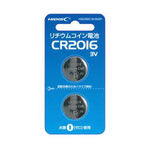 HIDISC リチウムコイン電池 CR2016 3V 2個パック ［2本 /リチウム］ HDCR2016/3V2P