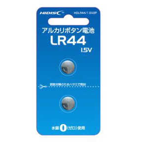 HIDISC アルカリボタン電池 LR44 1.5V 2個パック ［2本 / アルカリ］ HDLR441.5V2P