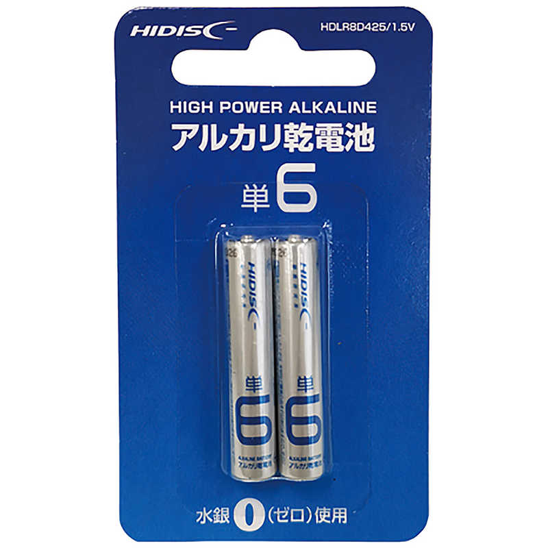 HIDISC HIDISC 単6アルカリ乾電池 [2本 /アルカリ] HDLR8D425/1.5V HDLR8D425/1.5V
