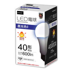 HIDISC LED電球 一般電球40W相当 昼光色 [E26 /昼光色 /1個 /40W相当 /一般電球形 /全方向タイプ] HDLED40W6500K