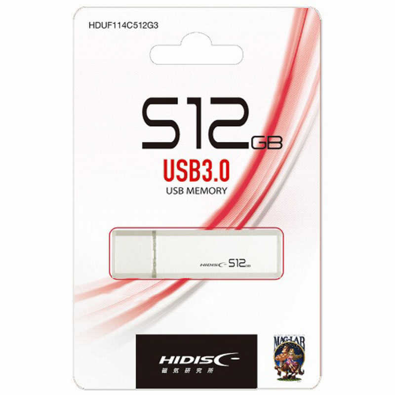 HIDISC HIDISC USBメモリ512GB キャップ式シルバー [512GB /USB TypeA /キャップ式] HDUF114C512G3 HDUF114C512G3