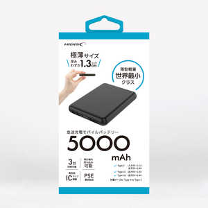 HIDISC  5000mAh ХХåƥ꡼ 3ݡȡ ֥å HD4-MBTC5000BK