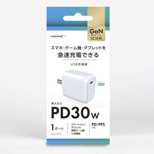 HIDISC ޥۡൡ֥åȤ®ŤǤ PD30Wб USBŴ USB-C x1 1ݡ /USB Power Deliveryб HD-AC1P30WH