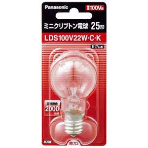 パナソニック Panasonic 電球 ミニクリプトン球 クリア[E17/1個/一般電球形] LDS100V22WCK