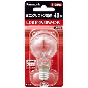 パナソニック　Panasonic 電球 ミニクリプトン球 クリア[E17/1個/一般電球形] LDS100V36W･C･K 