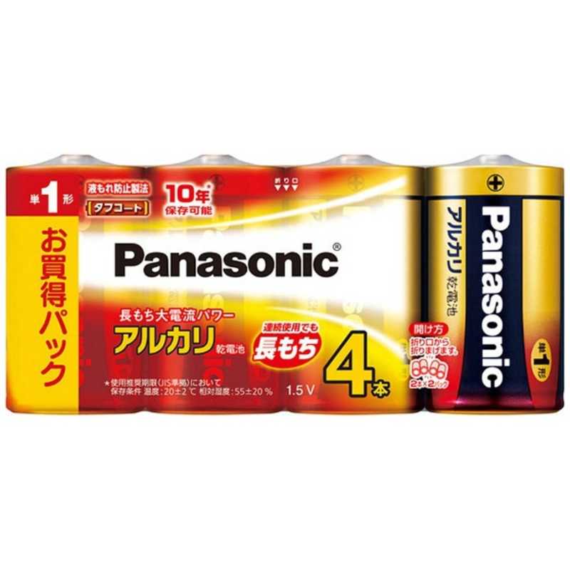 パナソニック 新色追加して再販 Panasonic アルカリ乾電池単1形4本パック 春夏新作 LR20XJ 4SW