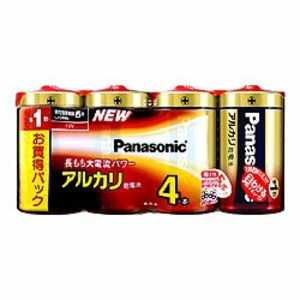 パナソニック　Panasonic アルカリ乾電池単2形4本パック LR14XJ/4SW